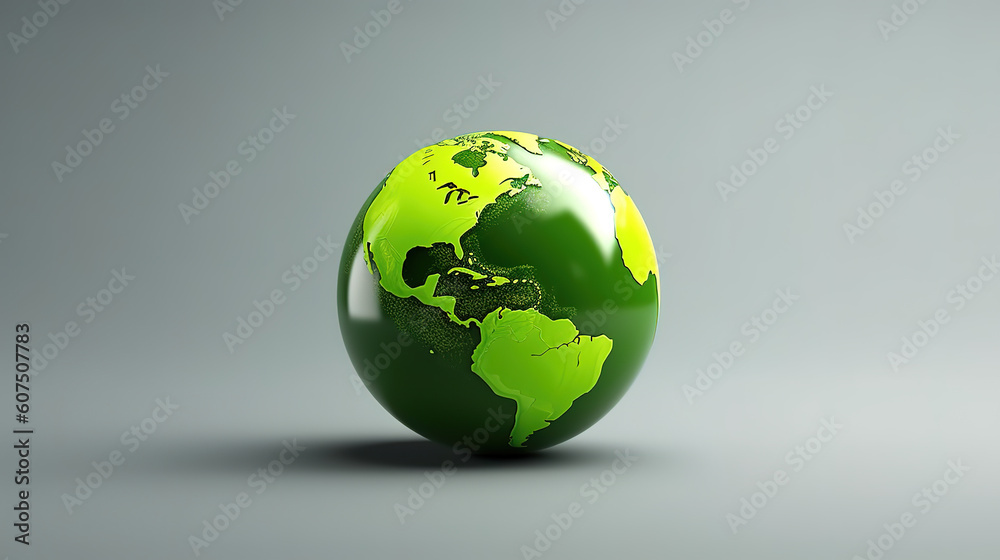 world environment and Earth day concept with green globe. Generative ai