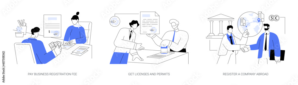 Business documents abstract concept vector illustrations.