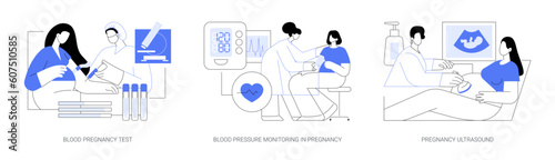 Prenatal examination abstract concept vector illustrations.