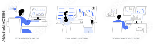 Stock exchange abstract concept vector illustrations.