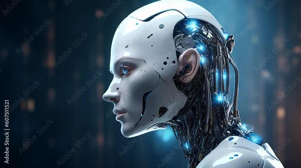 AI robot Artificial Intelligence concept 3d rendering conceptual. Generative AI