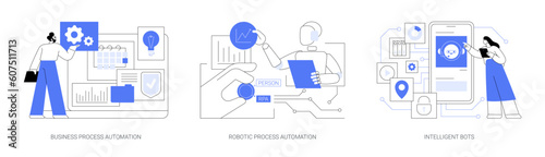 Business process automation abstract concept vector illustrations.