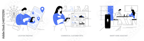 Internet of Behaviors abstract concept vector illustrations.