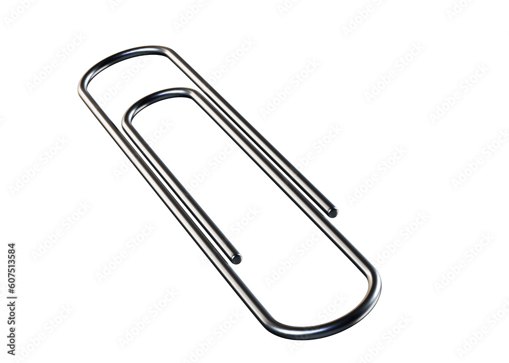 Paper Clip isolated on white 3d render Paper Clip isolated on white 3d render