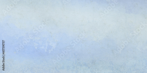 Water calm blue aquarelle painted vignette background with white heaven cloudy empty center. Nature abstract season watercolor wallpaper clearly aura wall. Sponge vivid dream paint relex design.	 photo