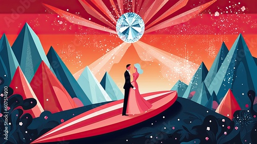 an illustration that communicates diamond lovers - made with Generative AI tools