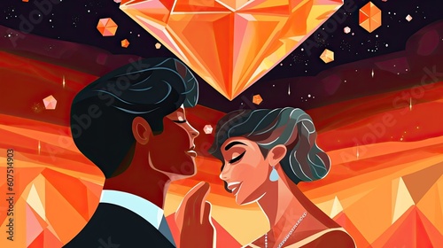 an illustration that communicates diamond lovers - made with Generative AI tools