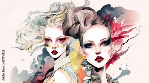 an illustration that communicates crazy for fashion - made with Generative AI tools