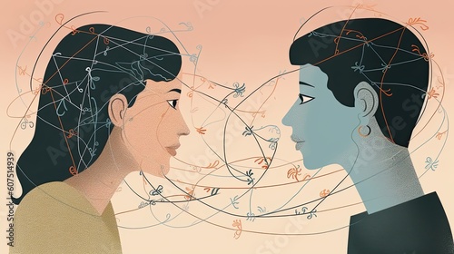 an illustration that communicates connection - made with Generative AI tools