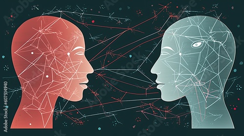 an illustration that communicates connection - made with Generative AI tools