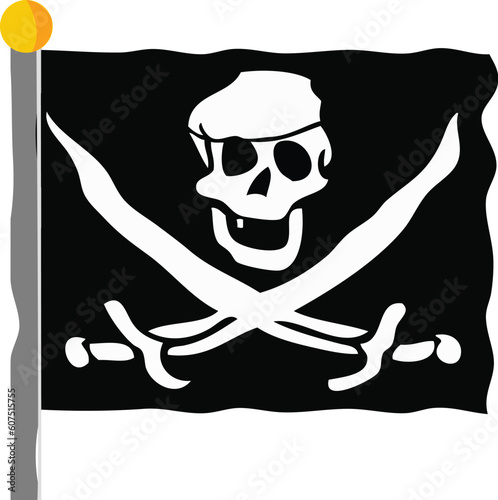 A vector representing a pirate flag