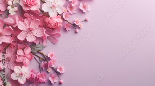 Flower Border with Typo Space on Empty Background © Exotic Escape