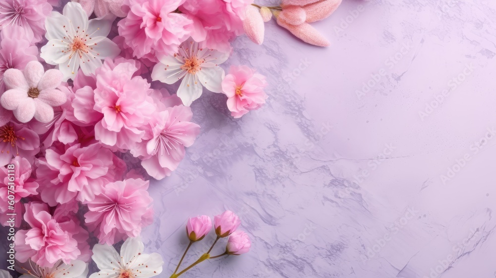 Flower Border with Typo Space on Empty Background Flower Border with Typo Space on Empty Background