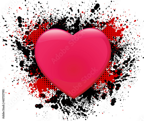 Abstract grunge valentines design with heart