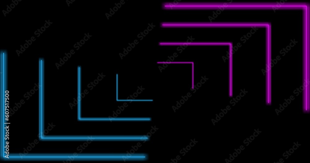frame with two tone neon color motion graphic on isolated black background frame with two tone neon color motion graphic on isolated black background