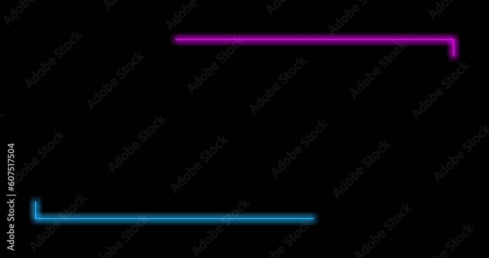 frame with two tone neon color motion graphic on isolated black background