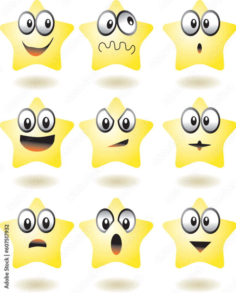 vector illustration for a set computer icon of emotion star, expression vector illustration for a set computer icon of emotion star, expression