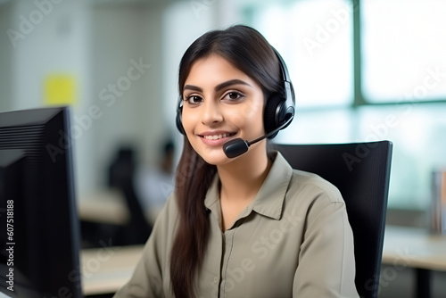 Call Center Agent Indian Woman: AI Generated Image