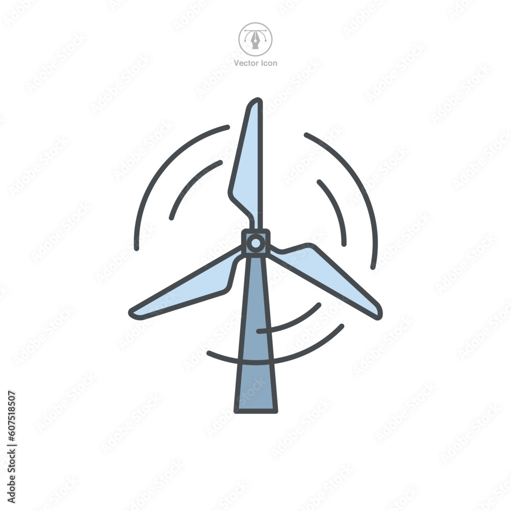Wind Turbine. Wind power Icon symbol template for graphic and web design collection logo vector illustration Wind Turbine. Wind power Icon symbol template for graphic and web design collection logo vector illustration