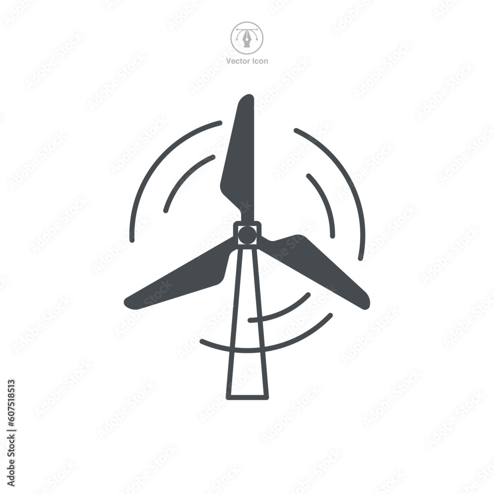 Wind Turbine. Wind power Icon symbol template for graphic and web design collection logo vector illustration Wind Turbine. Wind power Icon symbol template for graphic and web design collection logo vector illustration