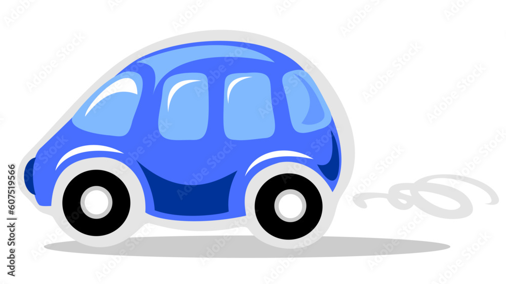 Funny cartoon car isolated on white background. Funny cartoon car isolated on white background.