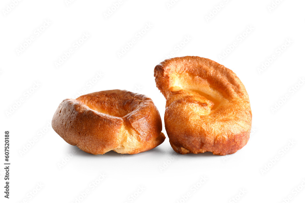 Tasty Yorkshire pudding isolated on white background