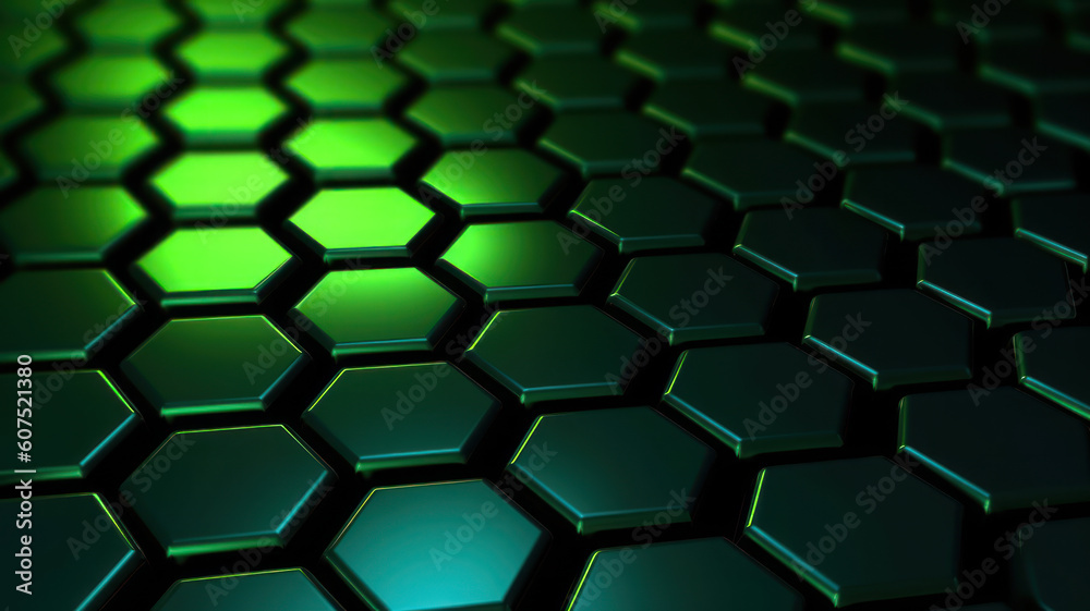 Abstract Green Hexagon Background Abstract Green Hexagon Background