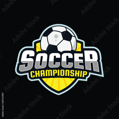 Vector soccer championship logo design template, event, championship, league, sports editable text logo 