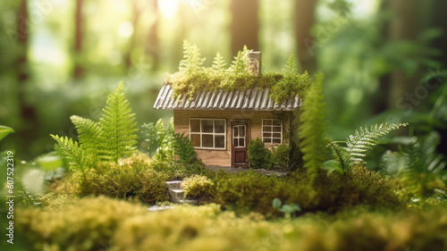 Mini Cottage Embraced by Moss and Ferns
