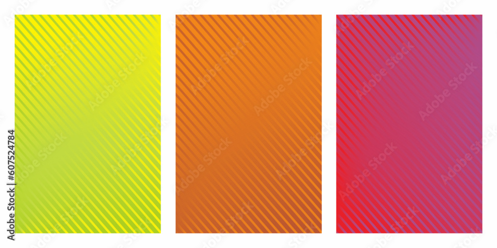 Set of gGradient colorful background with stripe watermark. Simple and minimalist template for presentation, banner, wallpaper, flyer, leaflet, and more. Set of gGradient colorful background with stripe watermark. Simple and minimalist template for presentation, banner, wallpaper, flyer, leaflet, and more.