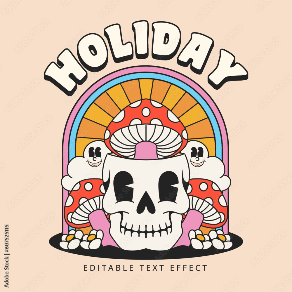 Obraz premium groovy illustration with 90s character