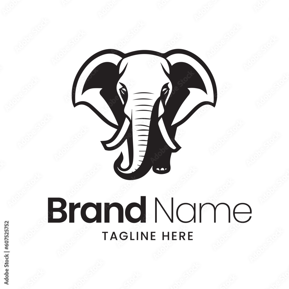 Elephant logo vector, elephant illustration, logo design 