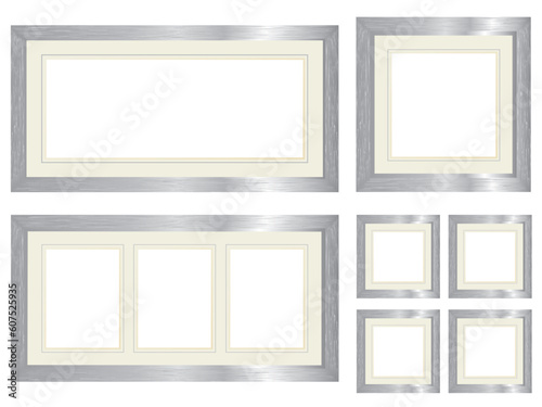 Set of silver picture frames.  More frame sets in my portfolio.