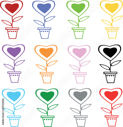 Colored heart,  a vector illustration
