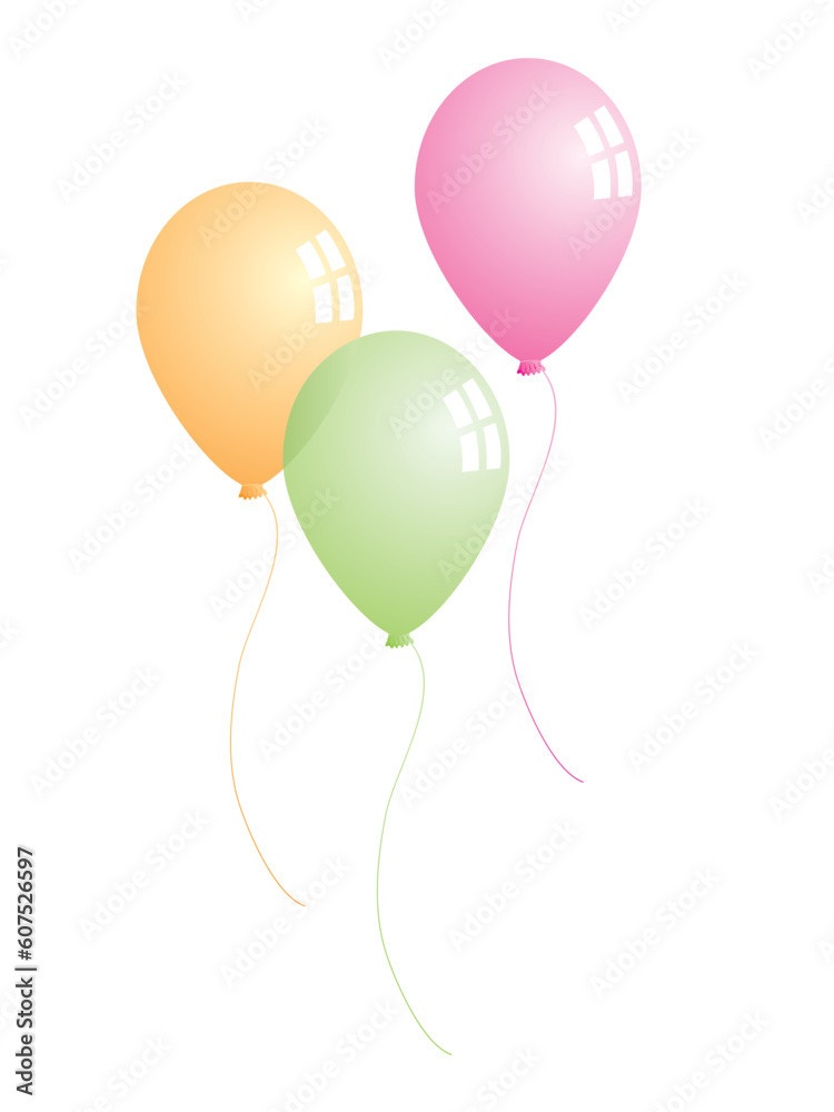 Party balloons with reflection detail. Party balloons with reflection detail.