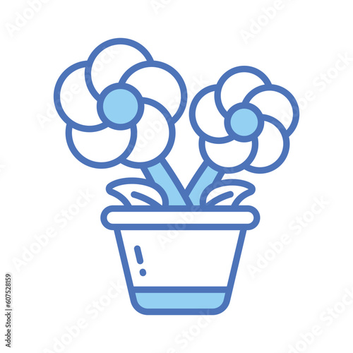 Grab this eye soothing vector of flower pot vector in trendy style, potted flowers in editable style