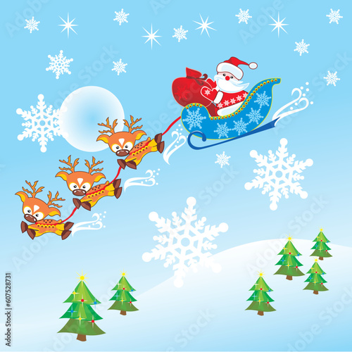 santa claus & reindeer