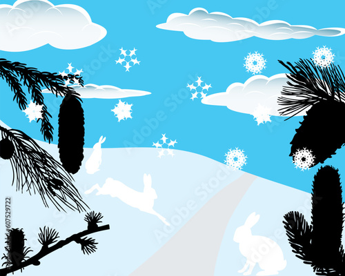 Christmas theme. Vector illustration with clipping mask.