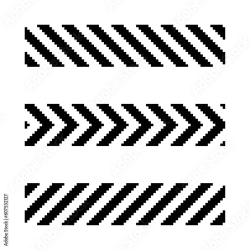 Set of Pixel Traffic Alertness Silhouettes
