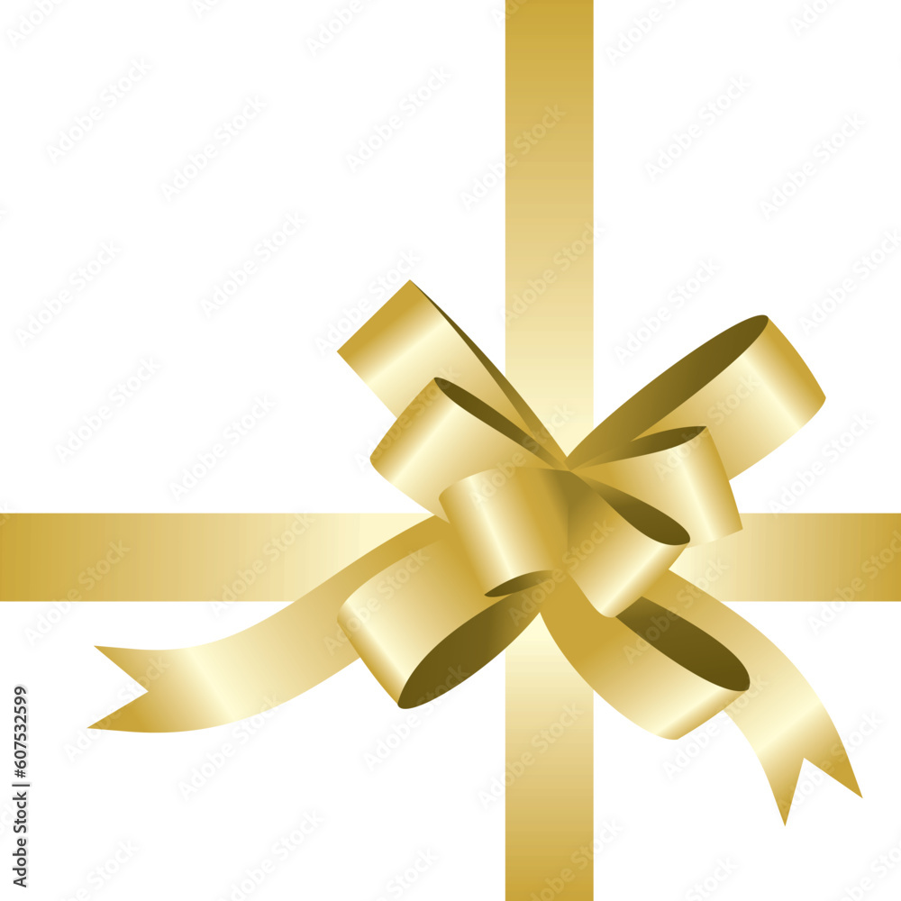 golden ribbon and bow - vector illustration golden ribbon and bow - vector illustration