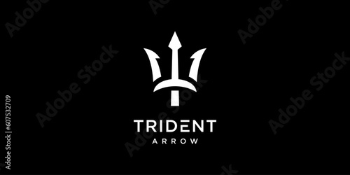 Trident Arrowhead Logo Design. Icon Symbols Vector EPS 10.