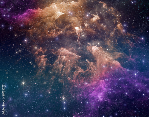 Fototapeta Naklejka Na Ścianę i Meble -  Nebula and galaxy. Elements of this image furnished by NASA.