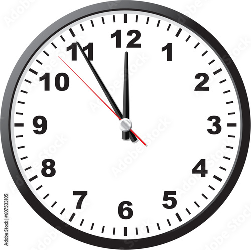 Office clock. A vector illustration. It is isolated on a white background.