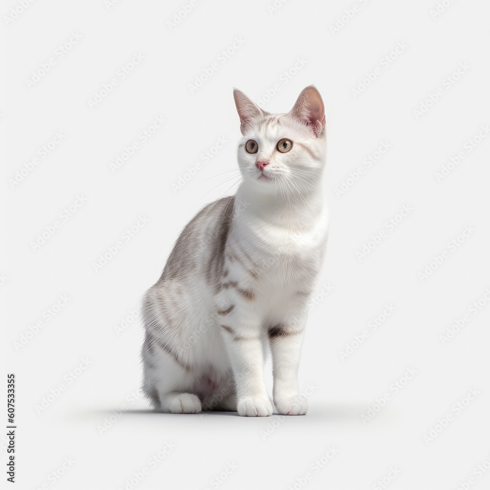 cat, kitten, animal, pet, isolated, domestic, feline, fur, white, cute, tabby, kitty, sitting, young, baby, portrait, adorable, looking, british, one, paw, pets, mammal, gray, beautiful
