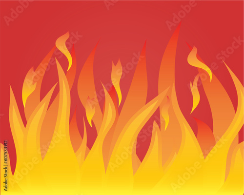 Vector illustrations body of flame on red background
