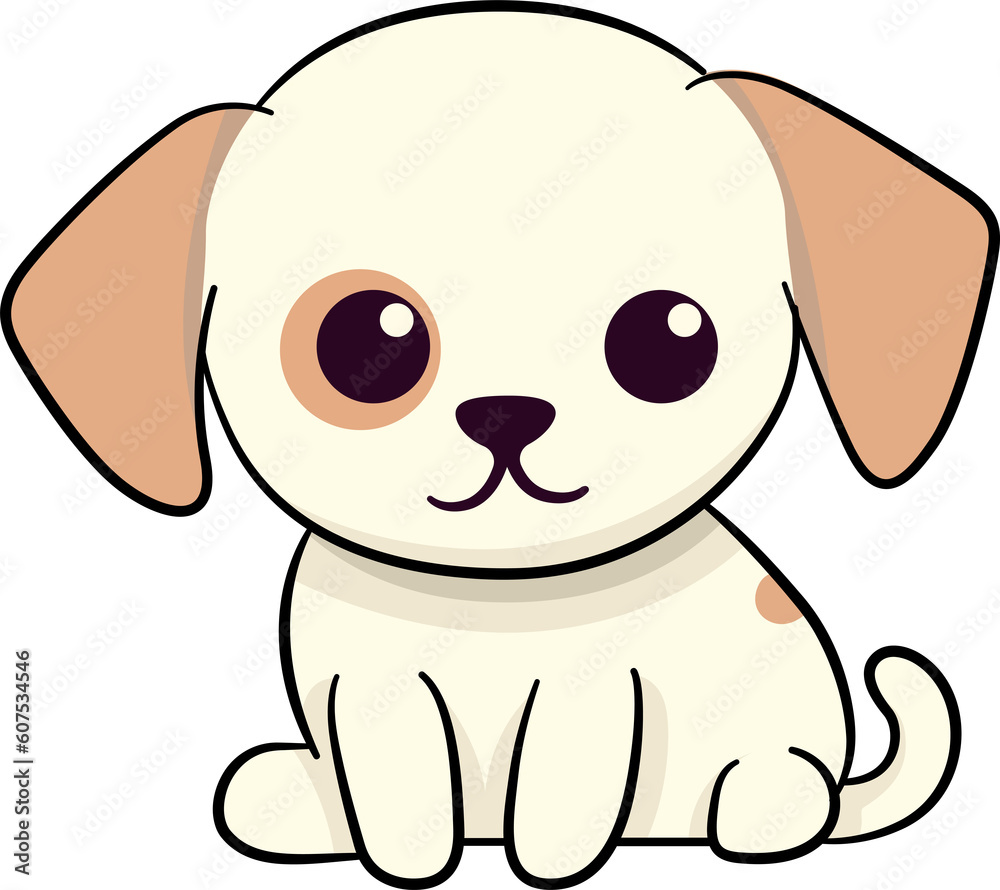 Minimal cute dog with outline Minimal cute dog with outline