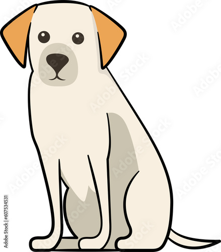 Minimal cute dog with outline