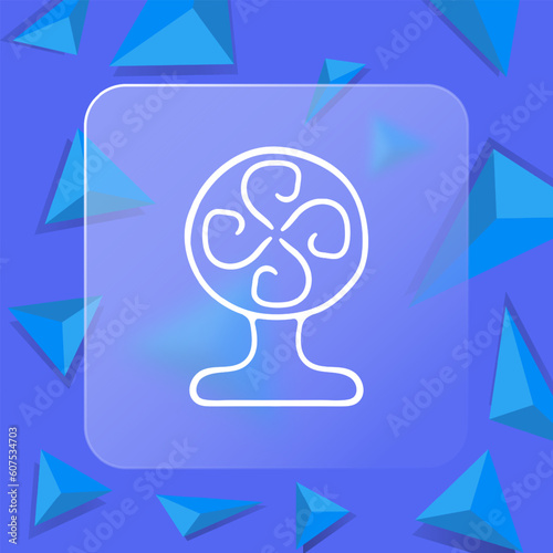 Ventilation system for fresh and clean air. Enhance indoor air quality and circulation. Proper ventilation. Glassmorphism style. Vector line icon for business