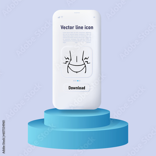 Menstruation awareness and hygiene. Empowering discussions about menstrual health, menstrual cycle. Neomorphism style. Ui phone app screen