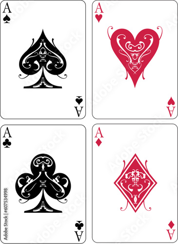 Vector illustration of four aces